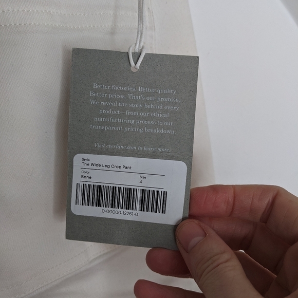 EVERLANE Bone The Wide Leg High Rise Crop Pant NEW Size 4 Reg - Picture 3 of 6